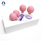 핑크 4pcs 실리콘 페이셜 부항 요법 세트, 아이 페이스 진공 마사지 컵 키트 실리콘 안티 셀룰 라이트 컵