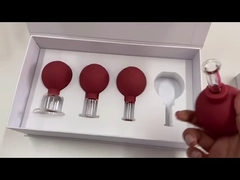 4pcs 고무 전구 유리 흡입 컵/고무 흡입 유리 부항 세트/고무 진공 부항 세트