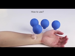 하얀 전구 마사지 세트와 15/25/35/55 밀리미터 부항기