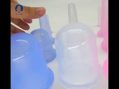 재사용 가능한 6.8*53/6*1.5cm 실리콘 진공 안티 셀룰라이트 부항 세트