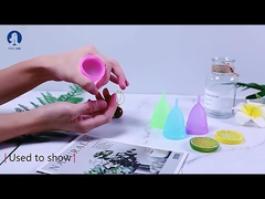 월경 부드러운 기간 컵은 12 시간 누출 보호를 바짝 죄는 것 감소시킵니다